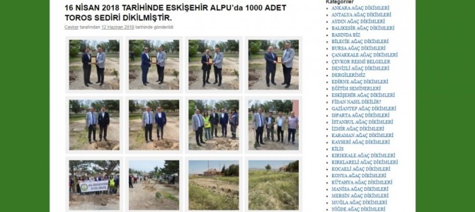 16 Nisan 2018 Tarihinde Eskişehir Alpu’da 1000 Adet Toros Sediri Dikimine Katıldık